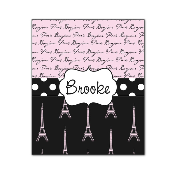 Custom Paris Bonjour and Eiffel Tower Wood Print - 20x24 (Personalized)