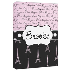 Paris Bonjour and Eiffel Tower Canvas Print - 20x30 (Personalized)