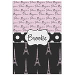 Paris Bonjour and Eiffel Tower Poster - Matte - 24x36 (Personalized)