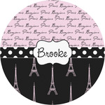 Paris Bonjour and Eiffel Tower Multipurpose Round Labels - 3" (Personalized)