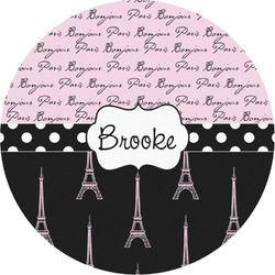 Paris Bonjour and Eiffel Tower Multipurpose Round Labels - Custom Sized (Personalized)