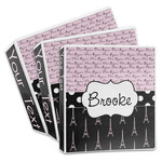 Paris Bonjour and Eiffel Tower 3-Ring Binder (Personalized)