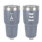 Paris Bonjour and Eiffel Tower 30 oz Stainless Steel Ringneck Tumbler - Grey - Double Sided - Front & Back