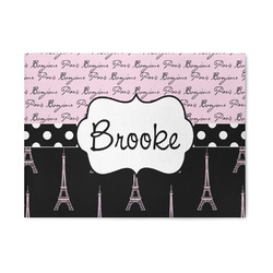 Paris Bonjour and Eiffel Tower 5' x 7' Indoor Area Rug (Personalized)