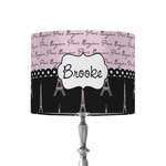 Paris Bonjour and Eiffel Tower 8" Drum Lamp Shade - Fabric (Personalized)