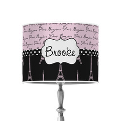 Paris Bonjour and Eiffel Tower 8" Drum Lamp Shade - Poly-film (Personalized)