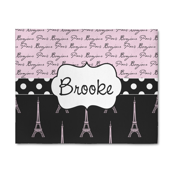 Custom Paris Bonjour and Eiffel Tower 8' x 10' Patio Rug (Personalized)