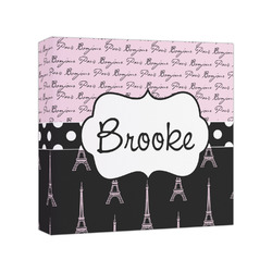 Paris Bonjour and Eiffel Tower Canvas Print - 8x8 (Personalized)