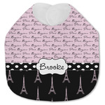 Paris Bonjour and Eiffel Tower Jersey Knit Baby Bib w/ Name or Text