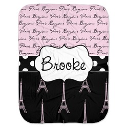 Paris Bonjour and Eiffel Tower Baby Swaddling Blanket (Personalized)