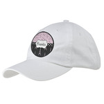 Paris Bonjour and Eiffel Tower Baseball Cap - White (Personalized)