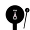 Paris Bonjour and Eiffel Tower Black Plastic 6" Food Pick - Round - Closeup