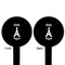 Paris Bonjour and Eiffel Tower Black Plastic 6" Food Pick - Round - Double Sided - Front & Back