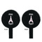 Paris Bonjour and Eiffel Tower Black Plastic 7" Stir Stick - Double Sided - Round - Front & Back