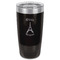 Paris Bonjour and Eiffel Tower Black Polar Camel Tumbler - 20oz - Front