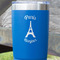 Paris Bonjour and Eiffel Tower Blue Polar Camel Tumbler - 20oz - Close Up