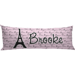 Paris Bonjour and Eiffel Tower Body Pillow Case (Personalized)