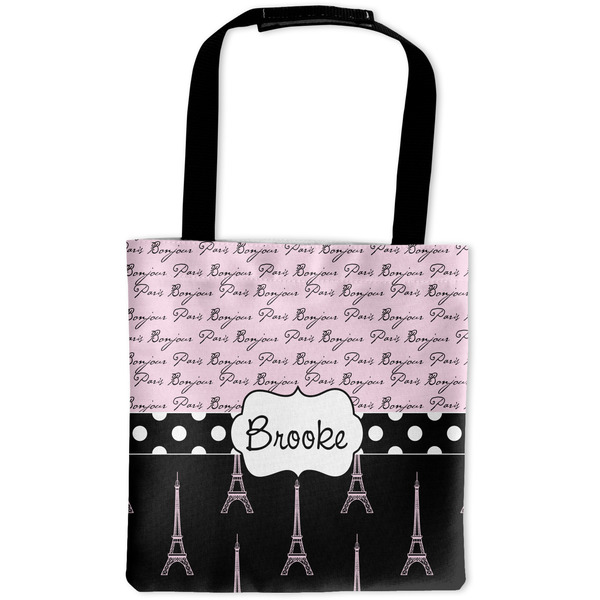 Custom Paris Bonjour and Eiffel Tower Auto Back Seat Organizer Bag (Personalized)