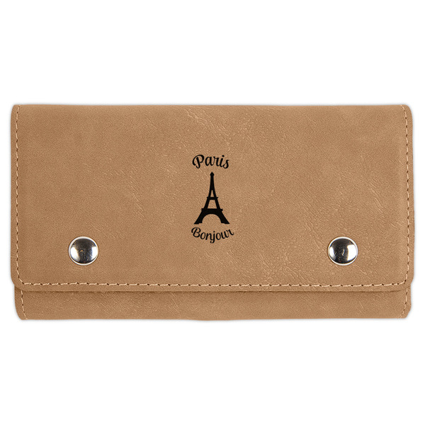 Custom Paris Bonjour and Eiffel Tower Cards & Dice Set - Light Brown (Personalized)