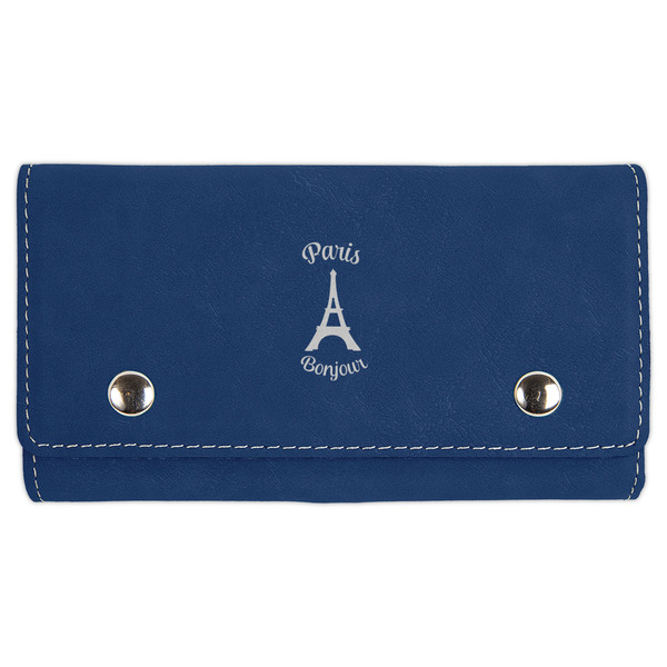 Custom Paris Bonjour and Eiffel Tower Cards & Dice Set - Navy Blue (Personalized)