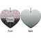 Paris Bonjour and Eiffel Tower Ceramic Flat Ornament - Heart Front & Back (APPROVAL)