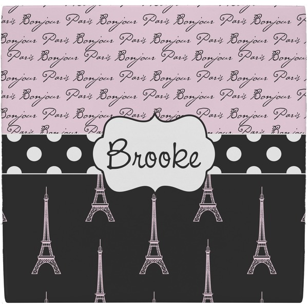 Custom Paris Bonjour and Eiffel Tower Ceramic Tile Hot Pad (Personalized)