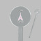 Paris Bonjour and Eiffel Tower Clear Plastic 7" Stir Stick - Round - Closeup