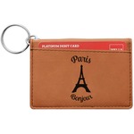 Paris Bonjour and Eiffel Tower Leatherette Keychain ID Holder (Personalized)