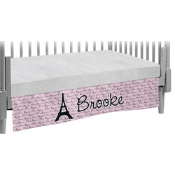 Paris Bonjour and Eiffel Tower Crib Skirt (Personalized)