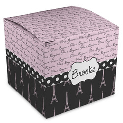 Paris Bonjour and Eiffel Tower Cube Favor Gift Boxes (Personalized)