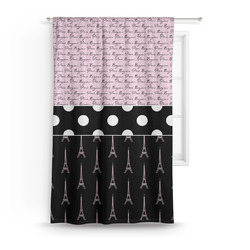 Paris Bonjour and Eiffel Tower Curtain Panel - Custom Size