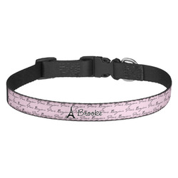 Paris Bonjour and Eiffel Tower Dog Collar - Medium (Personalized)