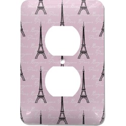 Paris Bonjour and Eiffel Tower Electric Outlet Plate