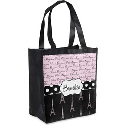 Paris Bonjour and Eiffel Tower Grocery Bag (Personalized)