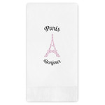 Paris Bonjour and Eiffel Tower Guest Towels - Full Color (Personalized)