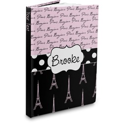 Paris Bonjour and Eiffel Tower Hardbound Journal (Personalized)