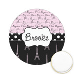 Paris Bonjour and Eiffel Tower Printed Cookie Topper - 2.15" (Personalized)