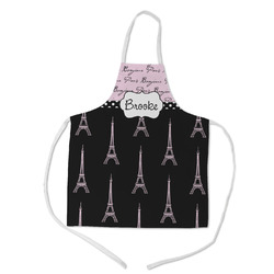 Paris Bonjour and Eiffel Tower Kid's Apron w/ Name or Text