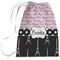 Paris Bonjour and Eiffel Tower Large Laundry Bag - Front View