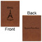 Paris Bonjour and Eiffel Tower Leatherette Sketchbooks - Large - Double Sided - Front & Back View