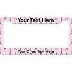 Paris Bonjour and Eiffel Tower License Plate Frame - Style B (Personalized)