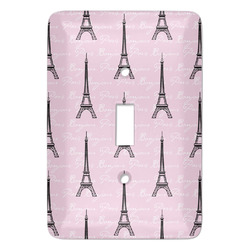 Paris Bonjour and Eiffel Tower Light Switch Cover (Single Toggle)