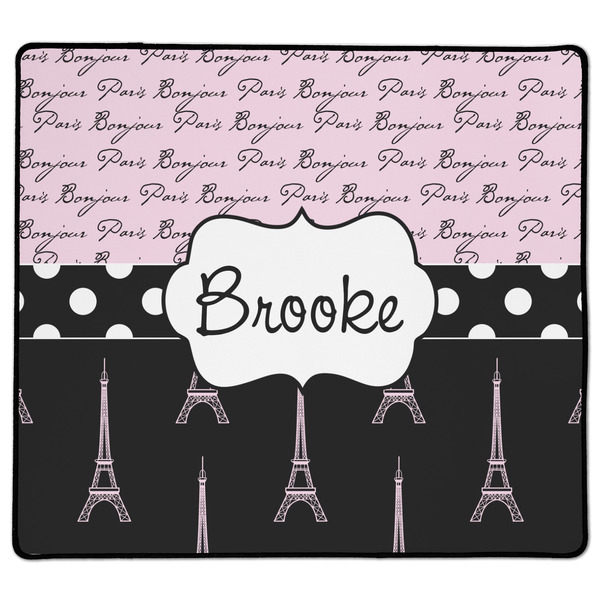 Custom Paris Bonjour and Eiffel Tower XL Gaming Mouse Pad - 18" x 16" (Personalized)