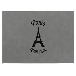 Paris Bonjour and Eiffel Tower Medium Gift Box w/ Engraved Leather Lid (Personalized)