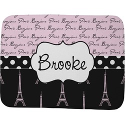 Paris Bonjour and Eiffel Tower Memory Foam Bath Mat - 48"x36" (Personalized)