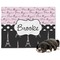 Paris Bonjour and Eiffel Tower Microfleece Dog Blanket - Large