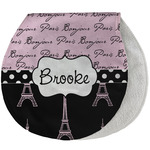 Paris Bonjour and Eiffel Tower Burp Pad - Velour w/ Name or Text