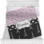 Paris Bonjour and Eiffel Tower Minky Blanket (Personalized)