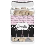 Paris Bonjour and Eiffel Tower Dog Treat Jar (Personalized)