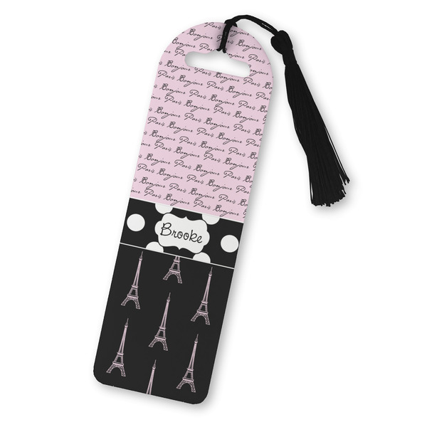 Custom Paris Bonjour and Eiffel Tower Plastic Bookmark (Personalized)